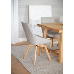 Alison tuoli lakattu tammijalka / vaalea beige kangas