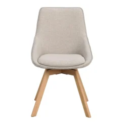 Alison tuoli lakattu tammijalka / vaalea beige kangas
