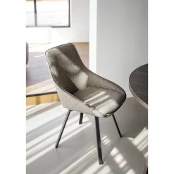 Alison tuoli musta metallijalka / tumma beige kangas