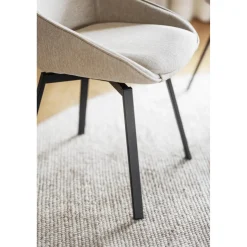 Alison tuoli musta metallijalka / vaalea beige kangas