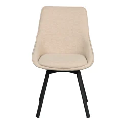 Alison tuoli musta metallijalka / vaalea beige kangas