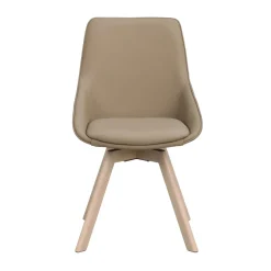 Alison tuoli valkolakattu tammijalka / beige nahka