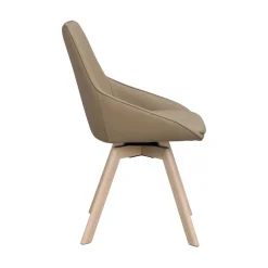 Alison tuoli valkolakattu tammijalka / beige nahka
