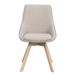 Alison tuoli valkolakattu tammijalka / beige kangas