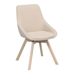 Alison tuoli valkolakattu tammijalka / vaalea beige kangas