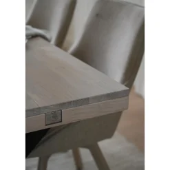 Alison tuoli valkolakattu tammijalka / vaalea beige kangas