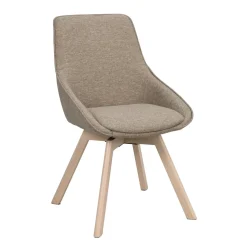 Alison tuoli valkolakattu tammijalka / tumma beige kangas