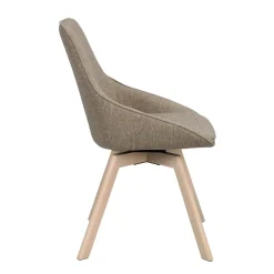 Alison tuoli valkolakattu tammijalka / tumma beige kangas