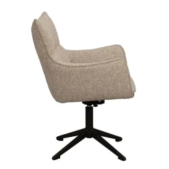 Fresno kääntyvä ja keinuva nojatuoli, beige kangas/ruskea metallijalka