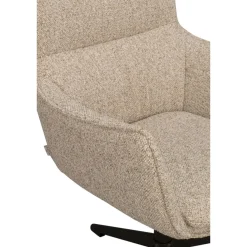 Fresno kääntyvä ja keinuva nojatuoli, beige kangas/ruskea metallijalka