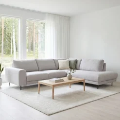 Joy 2,5h-avokulmasohva 276x237 cm, leveät käsinojat, Luna-kangas