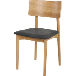 Luoto tuoli lakattu tammi, musta Nubuck-kangas